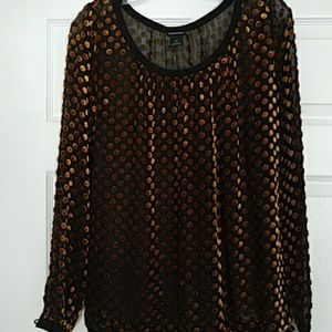 Black/copper with velvet dots top